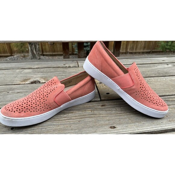 Vionic Kani Women's 9 Slip On Suede Loafers Cut Out - Coral - Picture 10 of 13